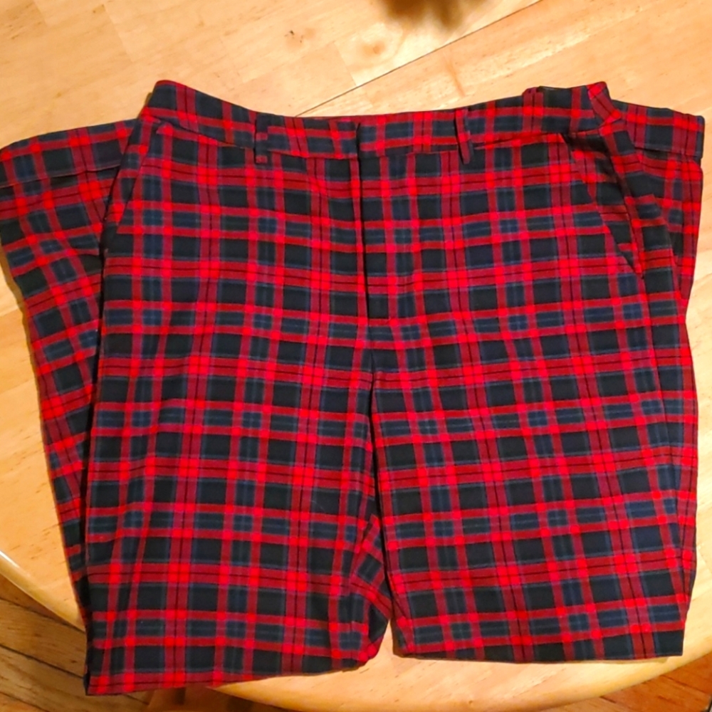 H & M LOGG size 8 petite plaid dress pants